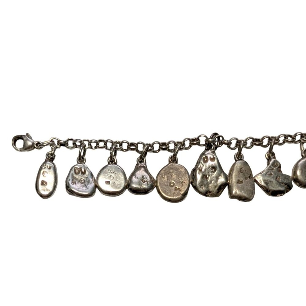Sterling Silver Charm Bracelet 16 Inspirational Charms Lobster Clasp Size 7 - Picture 11 of 16